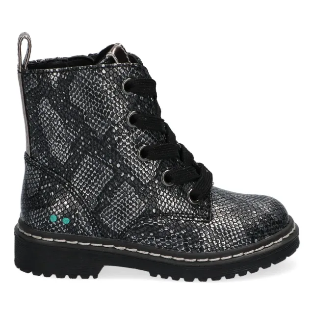 BunniesJR Biker Bea Biker Boots Mädchen Silber-Snake vegan